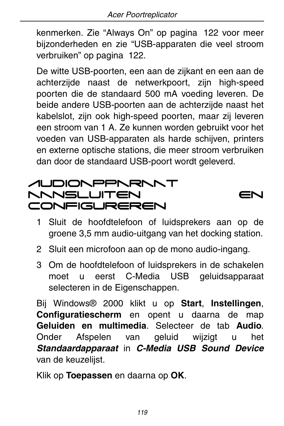 Acer ACP45 USB port replicator User Manual | Page 119 / 150