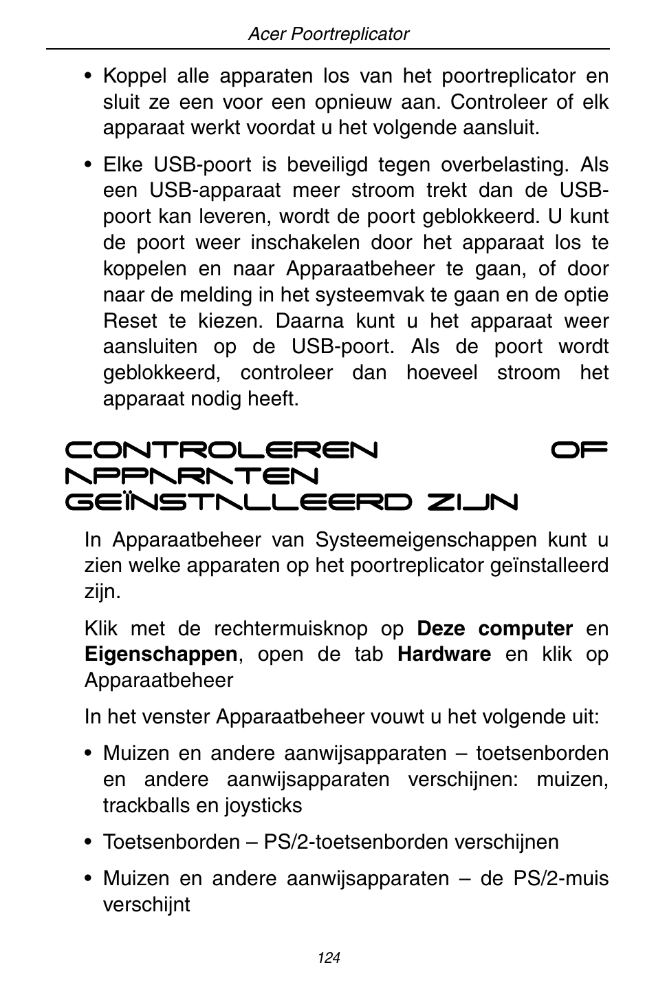 Acer ACP45 USB port replicator User Manual | Page 124 / 150