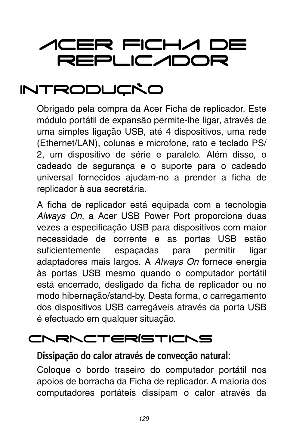 Acer ficha de replicador | Acer ACP45 USB port replicator User Manual | Page 129 / 150