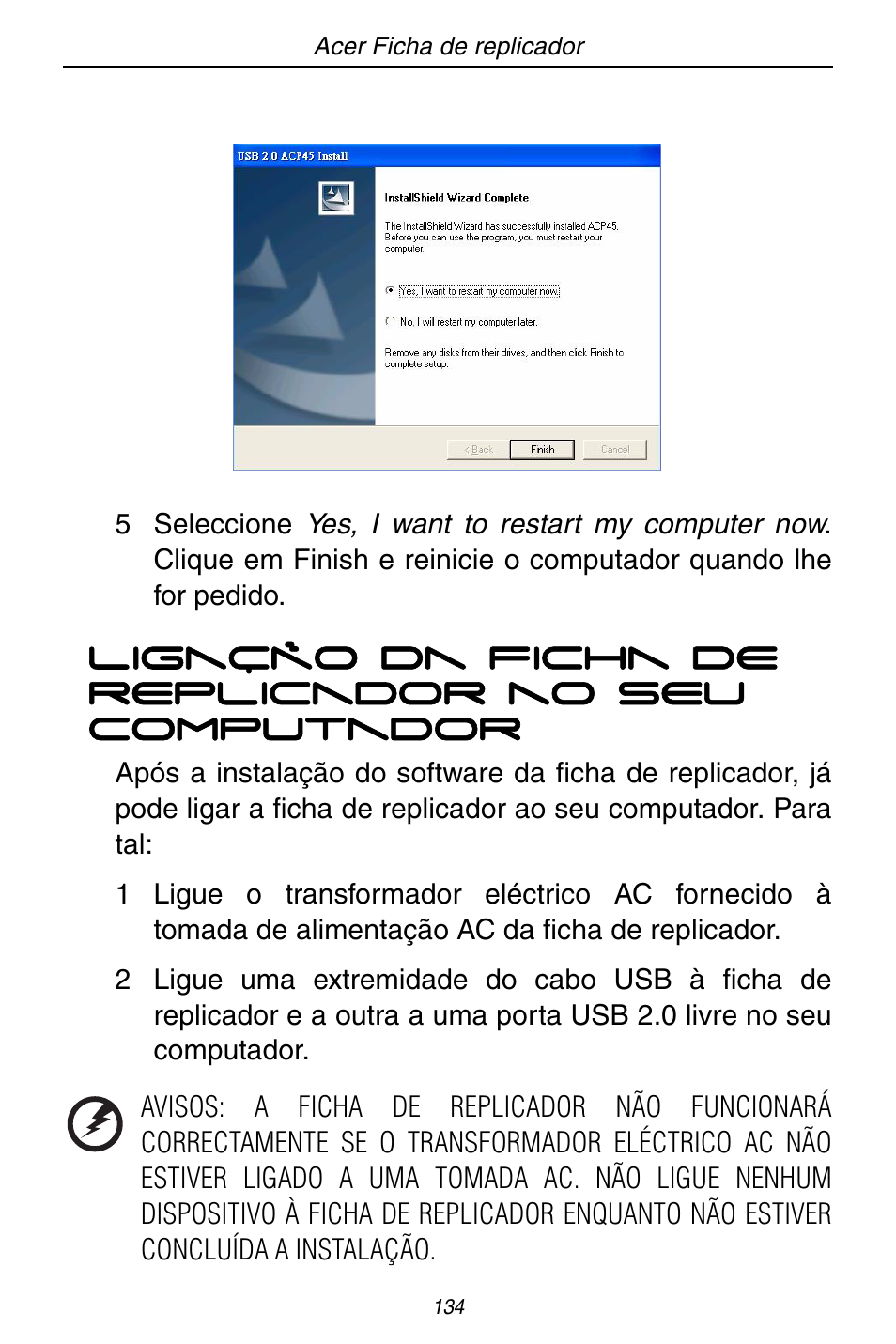 Acer ACP45 USB port replicator User Manual | Page 134 / 150