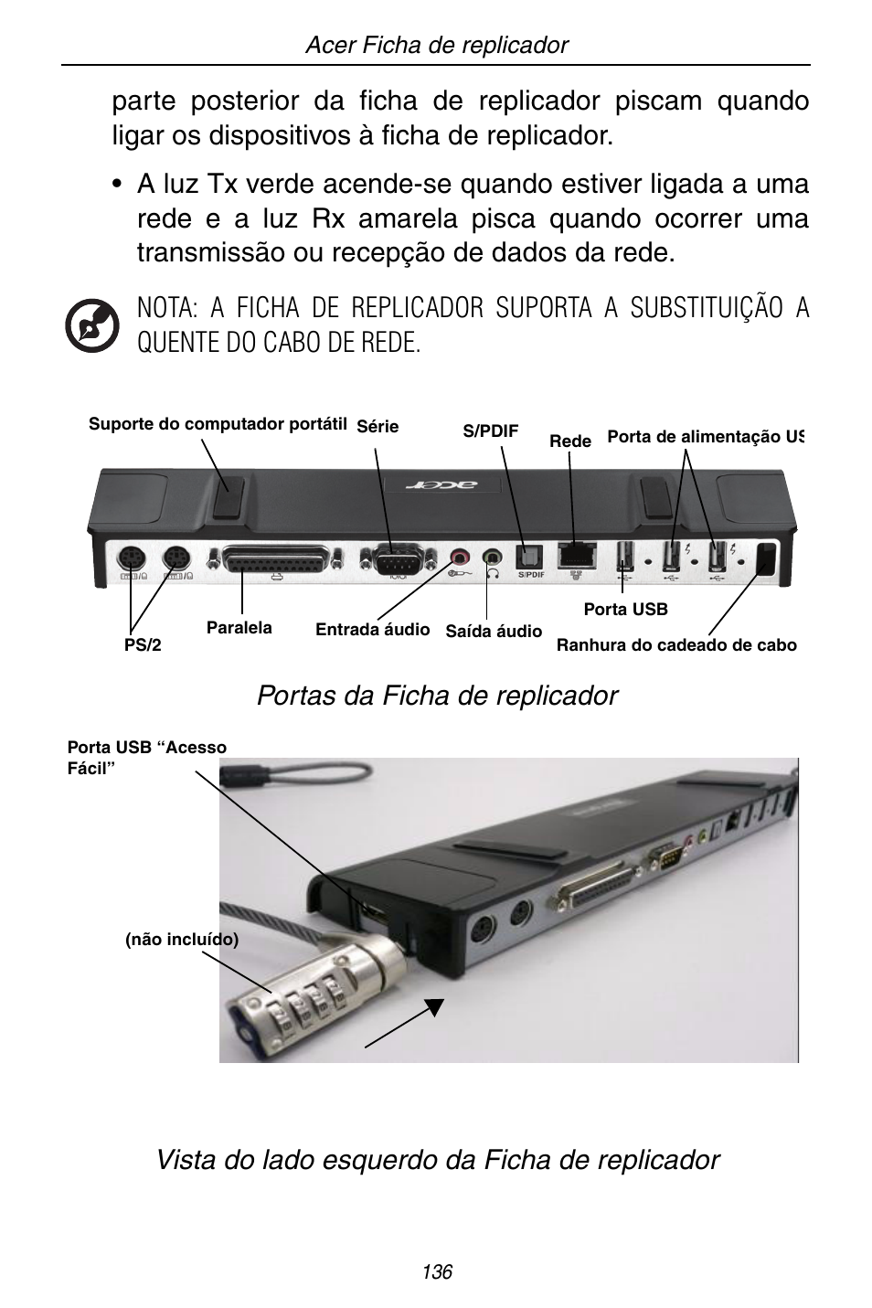 Acer ACP45 USB port replicator User Manual | Page 136 / 150