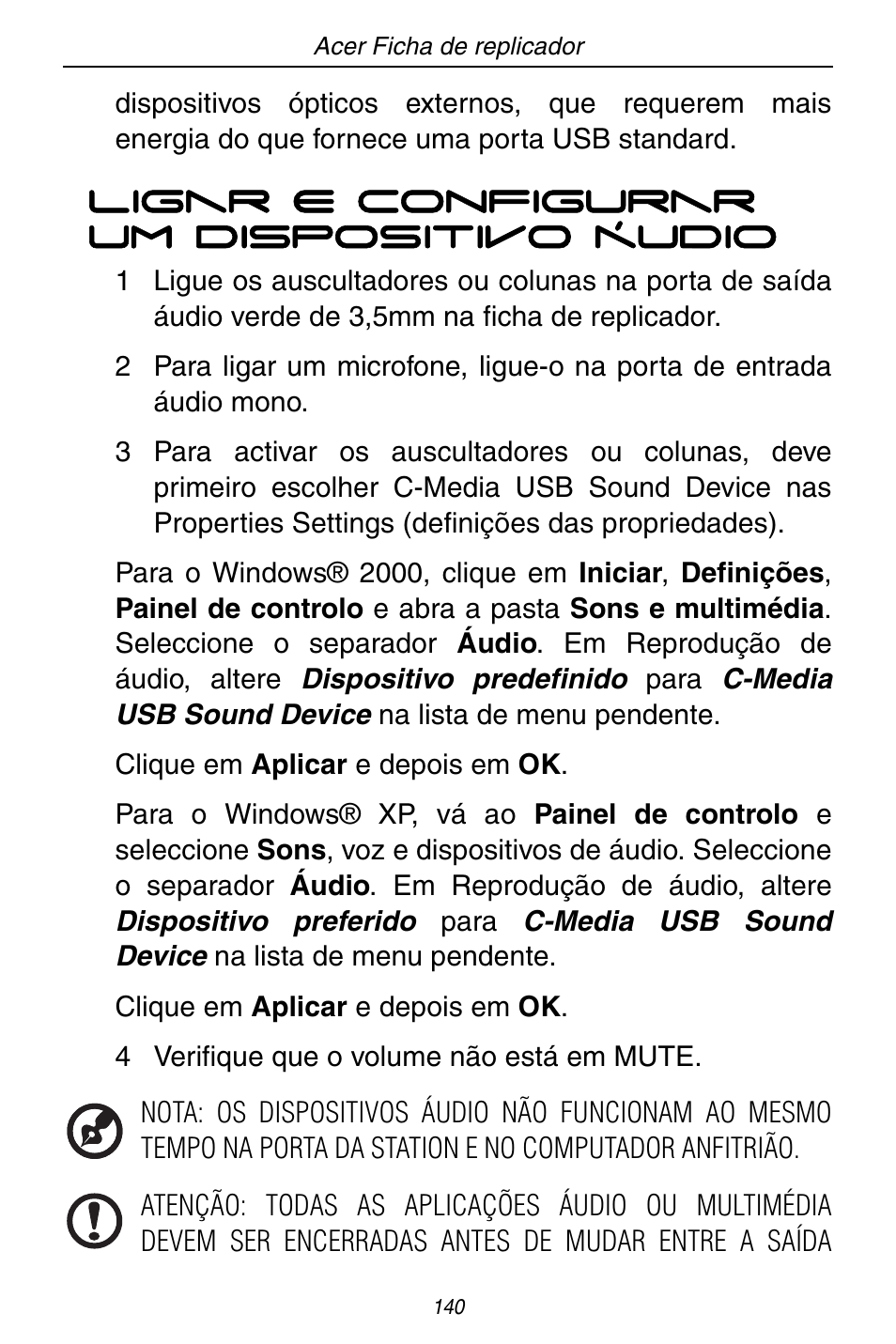 Acer ACP45 USB port replicator User Manual | Page 140 / 150