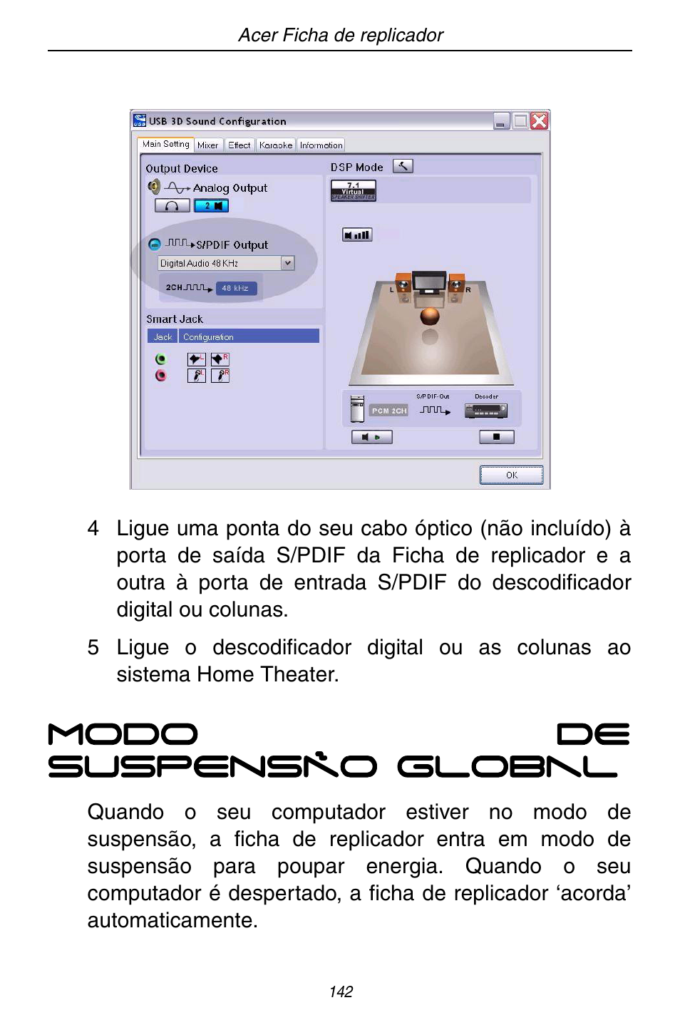 Modo de suspensão global | Acer ACP45 USB port replicator User Manual | Page 142 / 150