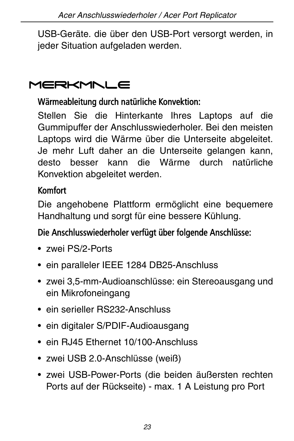 Acer ACP45 USB port replicator User Manual | Page 23 / 150