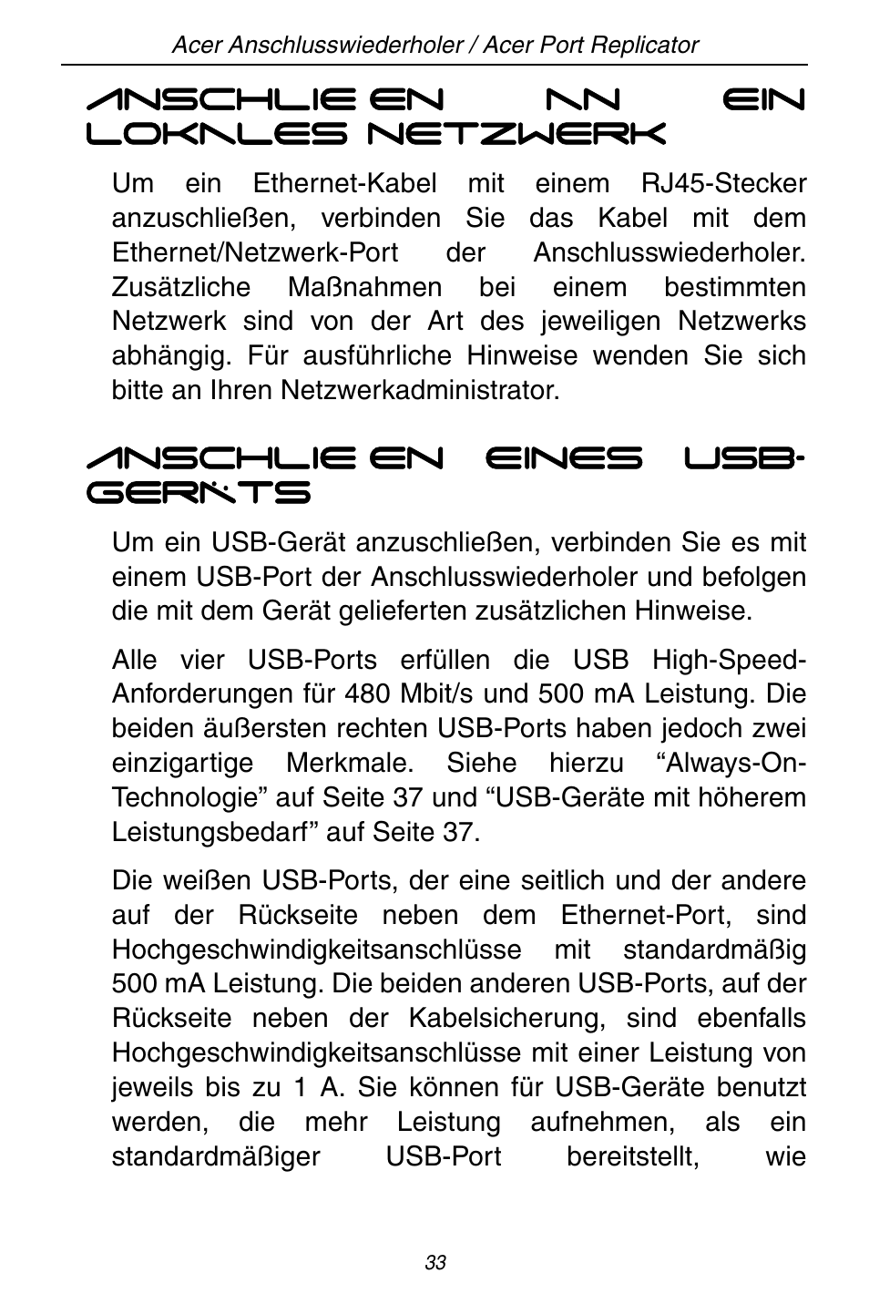 Acer ACP45 USB port replicator User Manual | Page 33 / 150