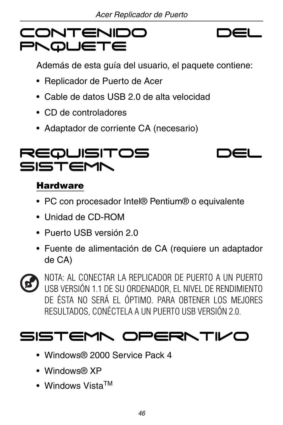 Acer ACP45 USB port replicator User Manual | Page 46 / 150