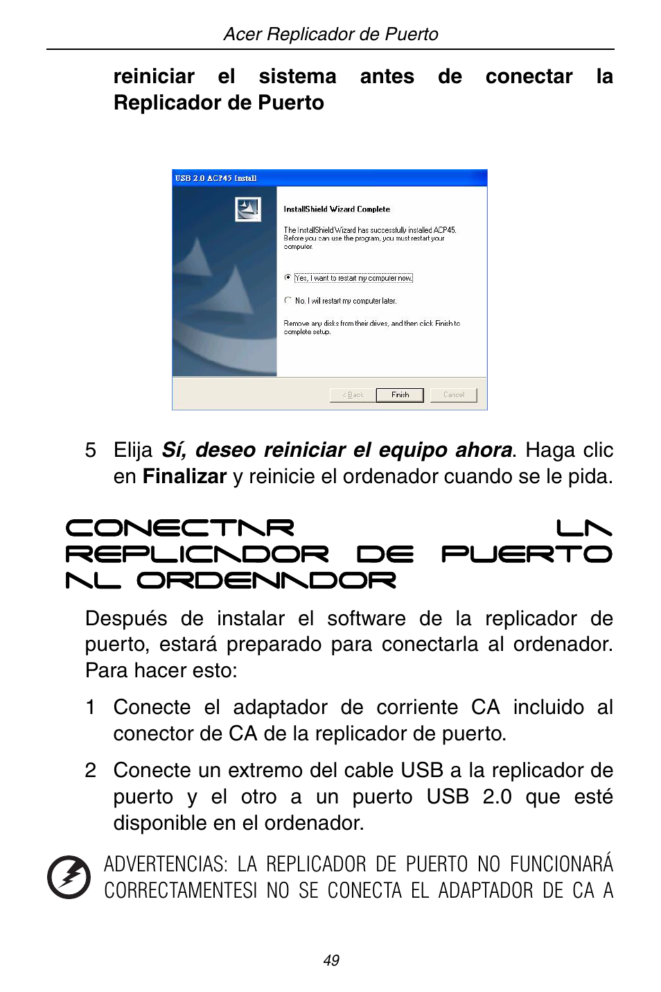 Acer ACP45 USB port replicator User Manual | Page 49 / 150