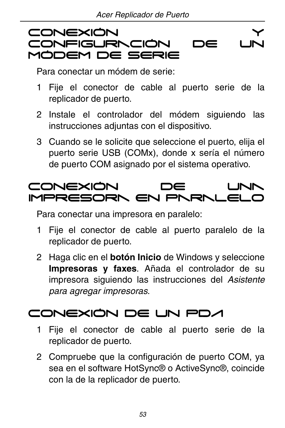 Acer ACP45 USB port replicator User Manual | Page 53 / 150