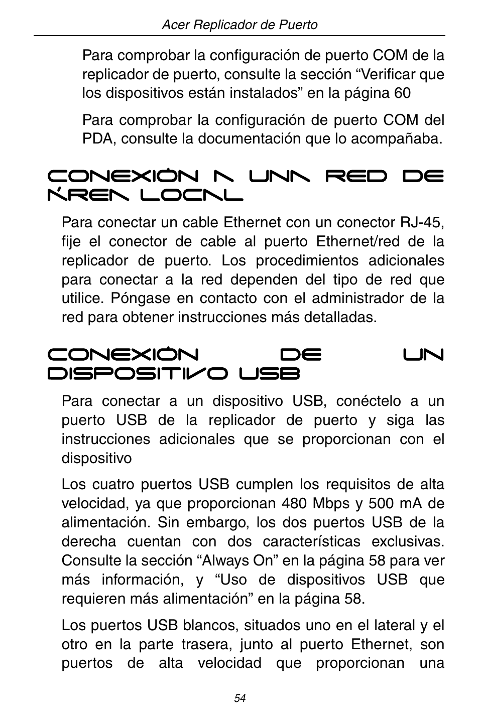 Acer ACP45 USB port replicator User Manual | Page 54 / 150