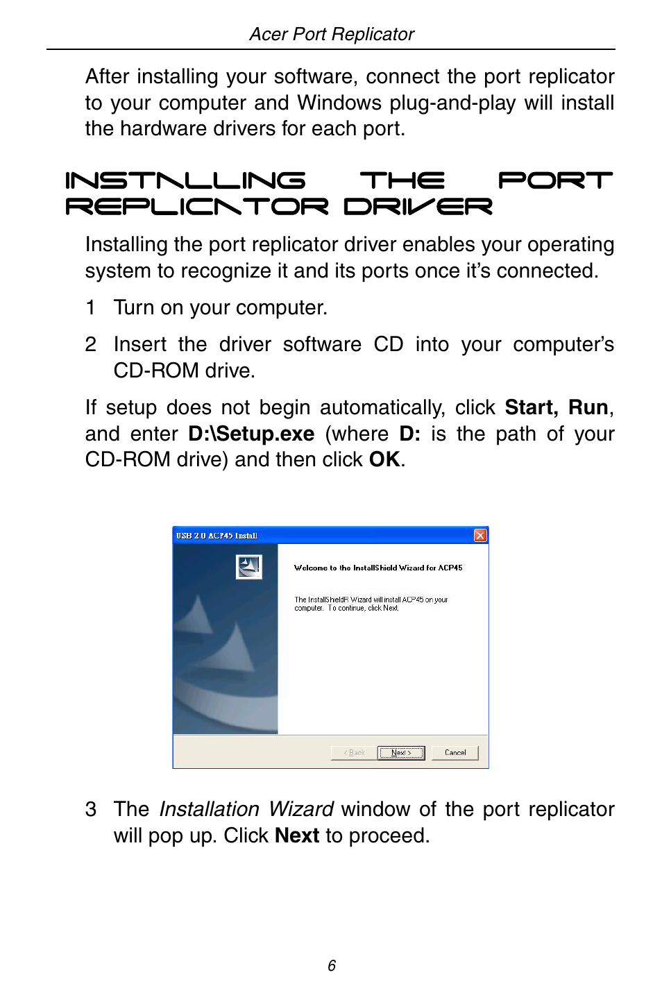 Acer ACP45 USB port replicator User Manual | Page 6 / 150