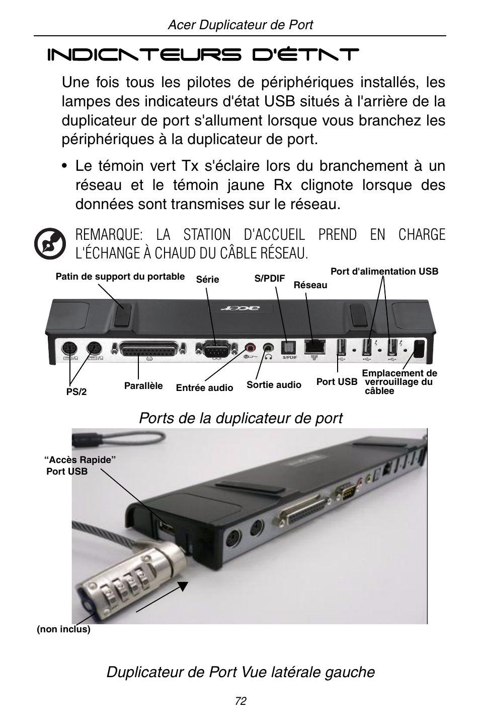 Acer ACP45 USB port replicator User Manual | Page 72 / 150