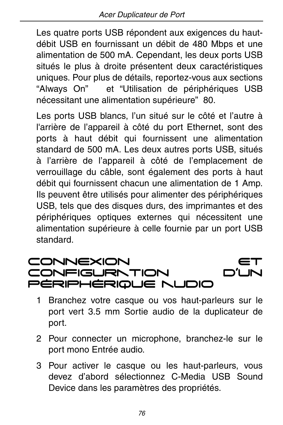 Acer ACP45 USB port replicator User Manual | Page 76 / 150