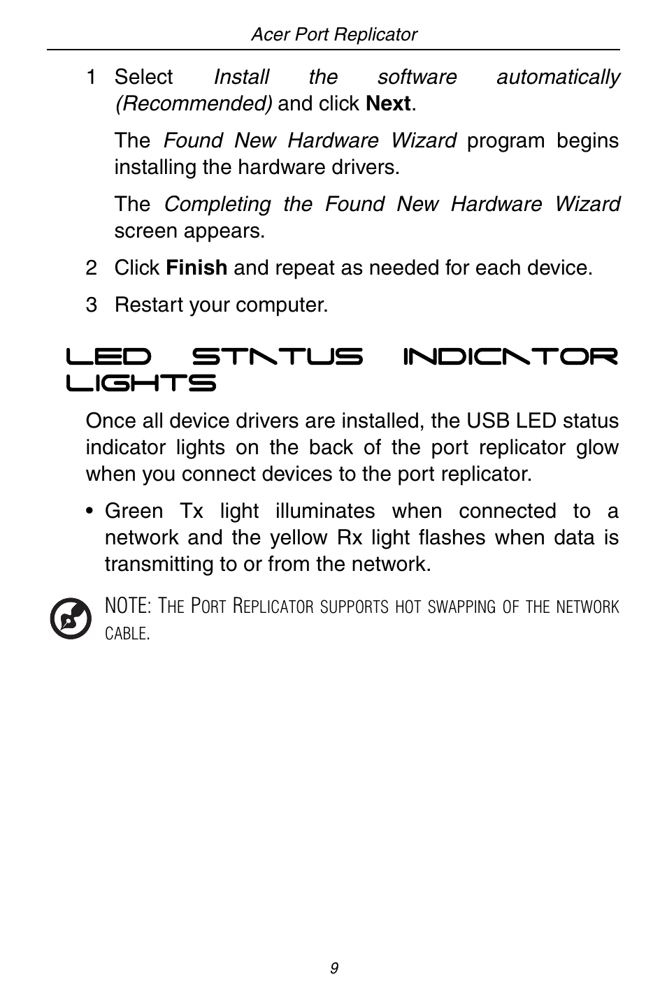 Acer ACP45 USB port replicator User Manual | Page 9 / 150