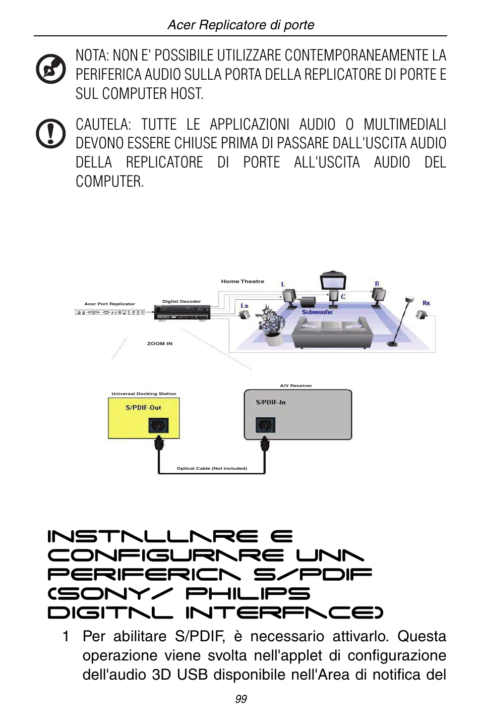 Acer replicatore di porte | Acer ACP45 USB port replicator User Manual | Page 99 / 150