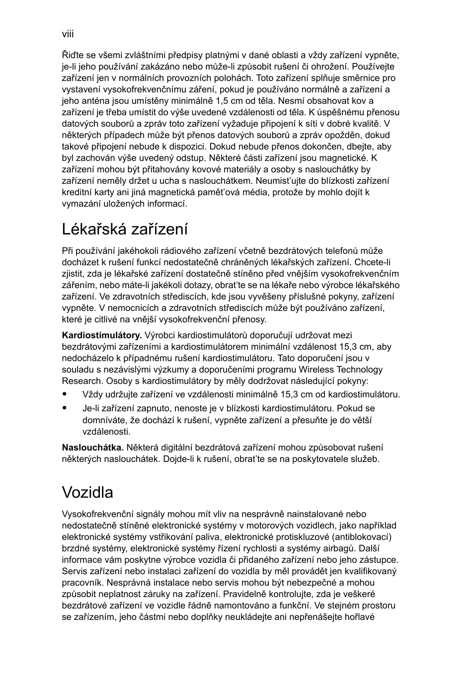 Lékařská zařízení, Vozidla | Acer TravelMate 4750 User Manual | Page 1046 / 2286