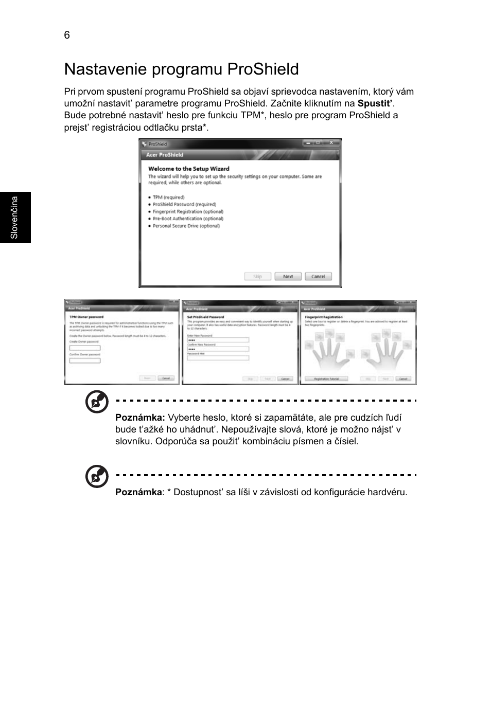 Nastavenie programu proshield | Acer TravelMate 4750 User Manual | Page 1136 / 2286