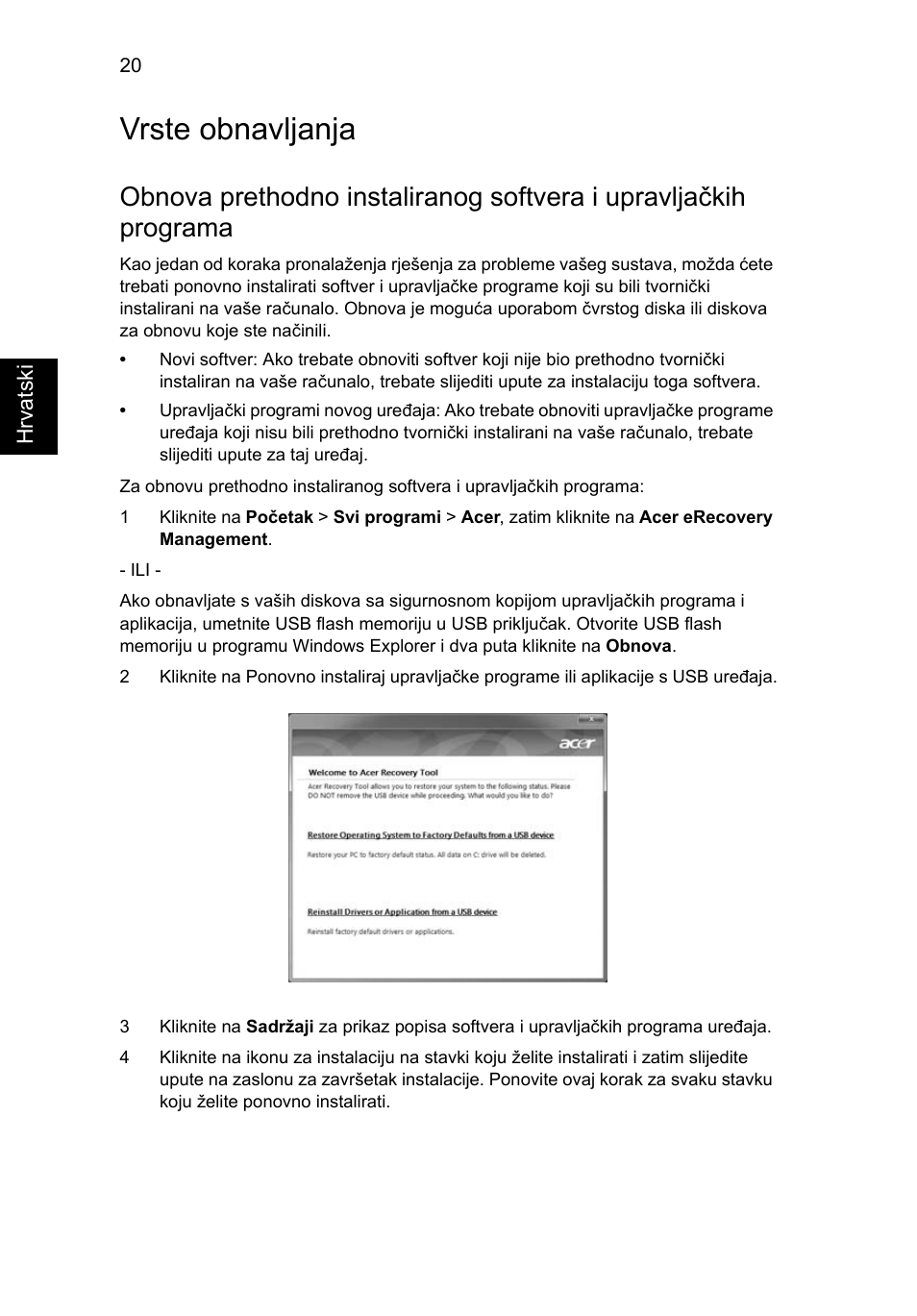 Vrste obnavljanja | Acer TravelMate 4750 User Manual | Page 1296 / 2286