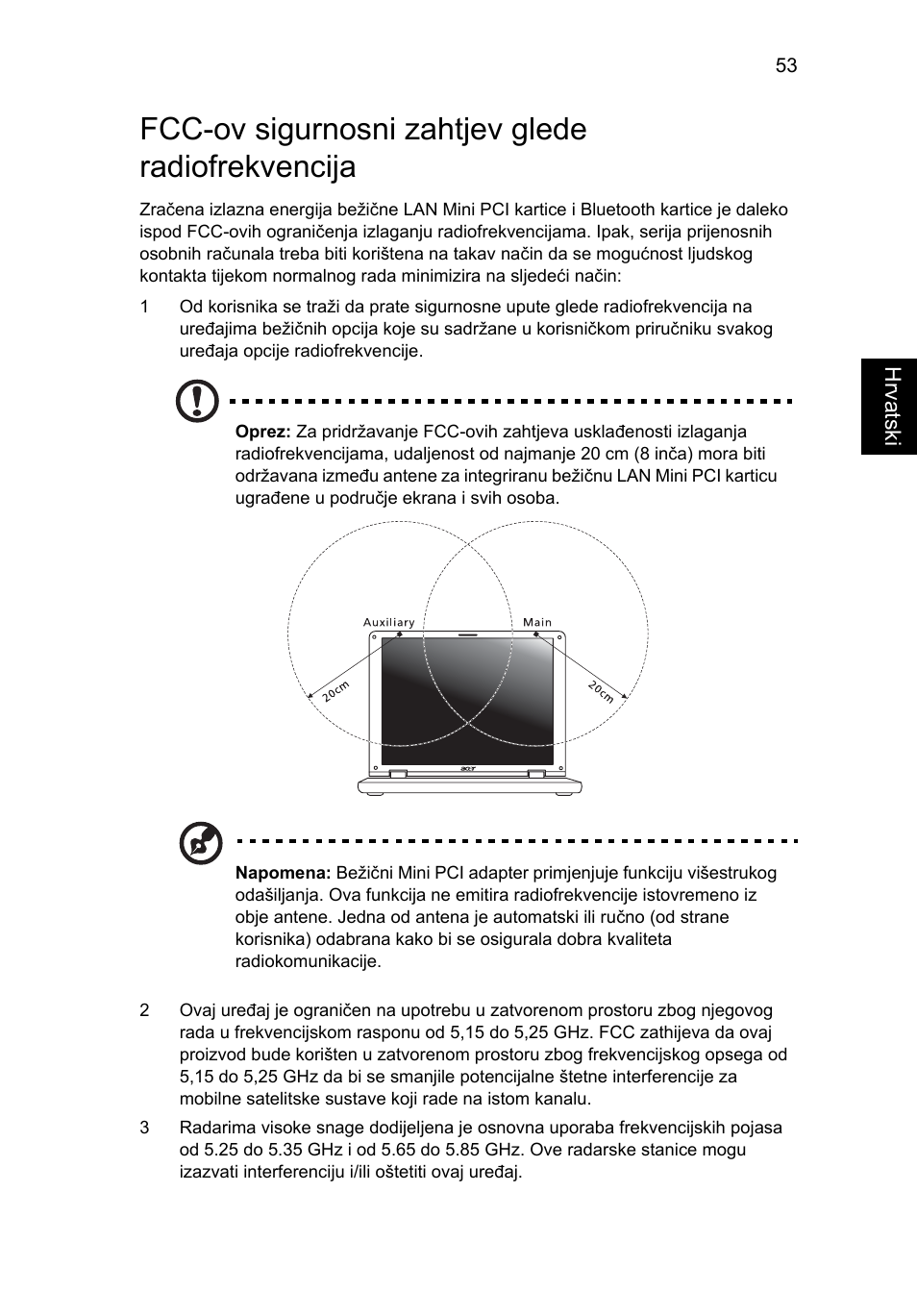 Fcc-ov sigurnosni zahtjev glede radiofrekvencija | Acer TravelMate 4750 User Manual | Page 1329 / 2286