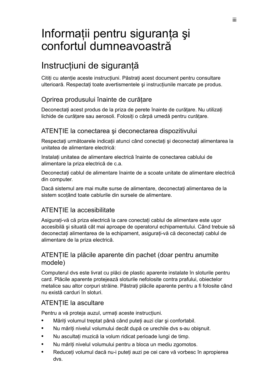 Instrucţiuni de siguranţă | Acer TravelMate 4750 User Manual | Page 1333 / 2286