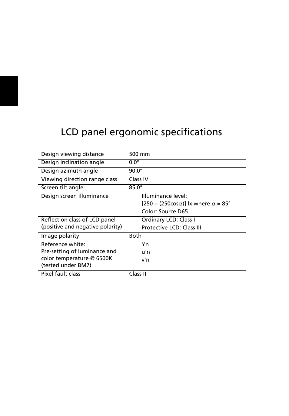 Lcd panel ergonomic specifications, Inimeste kokkupuude rf-väljadega (rss-102) | Acer TravelMate 4750 User Manual | Page 1552 / 2286