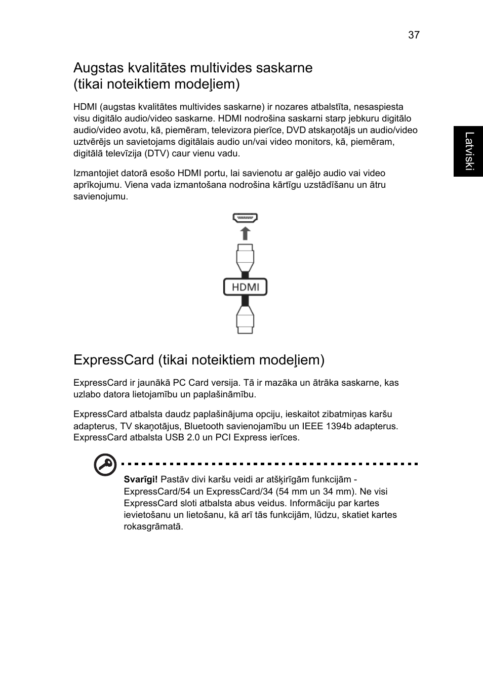 Expresscard (tikai noteiktiem modeļiem) | Acer TravelMate 4750 User Manual | Page 1609 / 2286