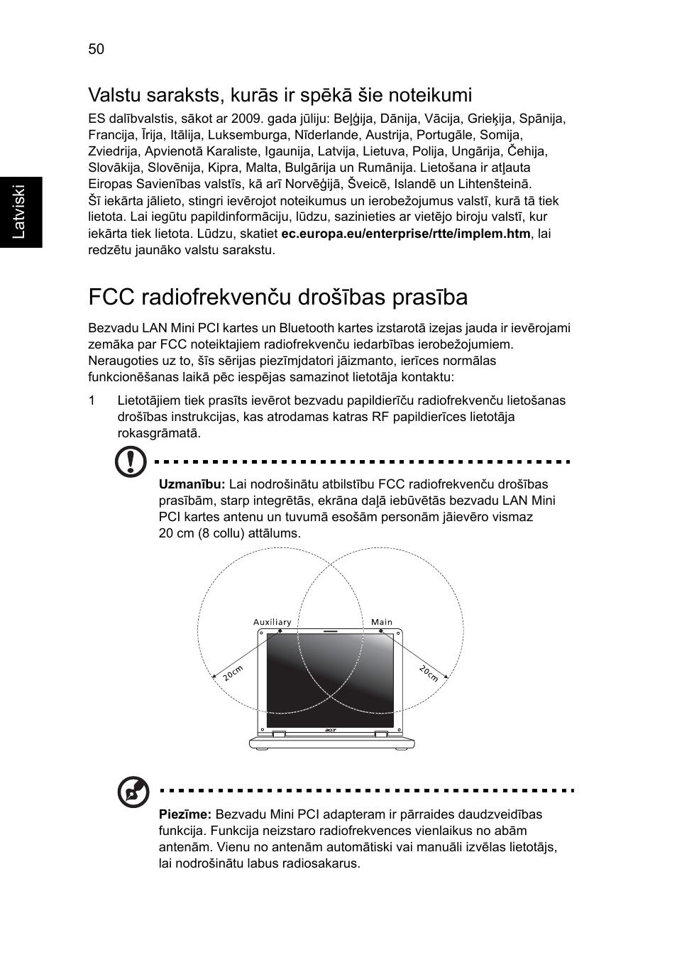 Fcc radiofrekvenču drošības prasība | Acer TravelMate 4750 User Manual | Page 1622 / 2286