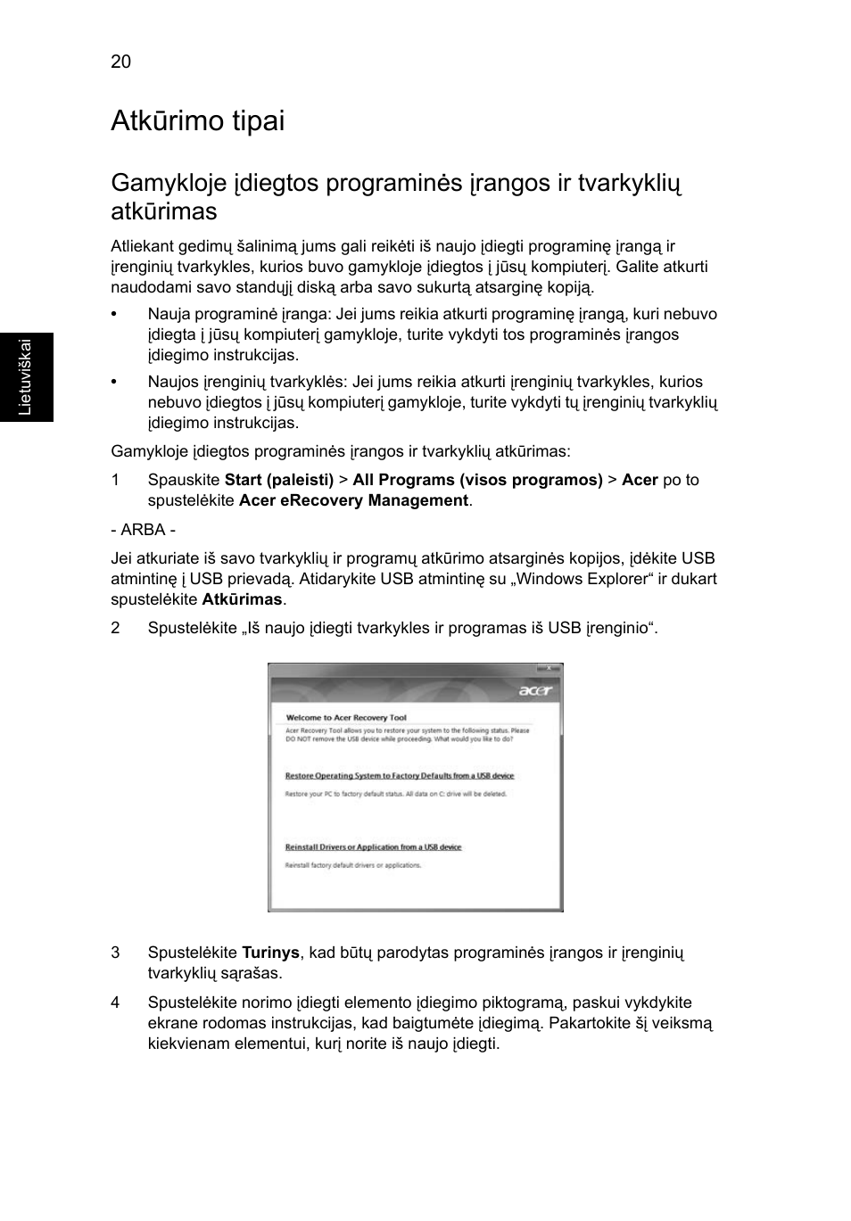 Atkūrimo tipai, Atkūrimas" puslapyje 20 . nor | Acer TravelMate 4750 User Manual | Page 1664 / 2286