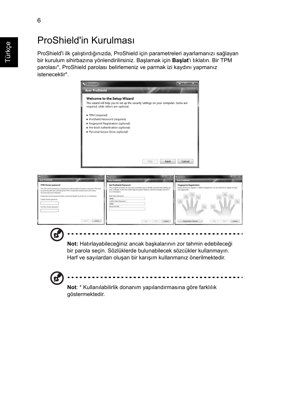 Proshield'in kurulması | Acer TravelMate 4750 User Manual | Page 1806 / 2286