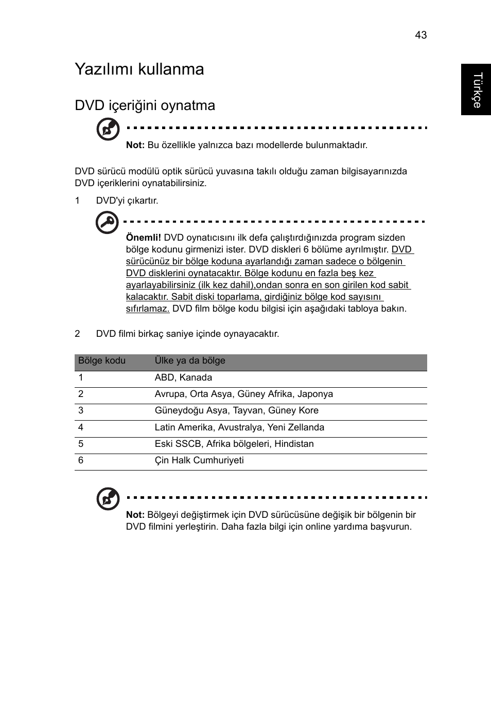 Yazılımı kullanma, Dvd içeriğini oynatma | Acer TravelMate 4750 User Manual | Page 1843 / 2286