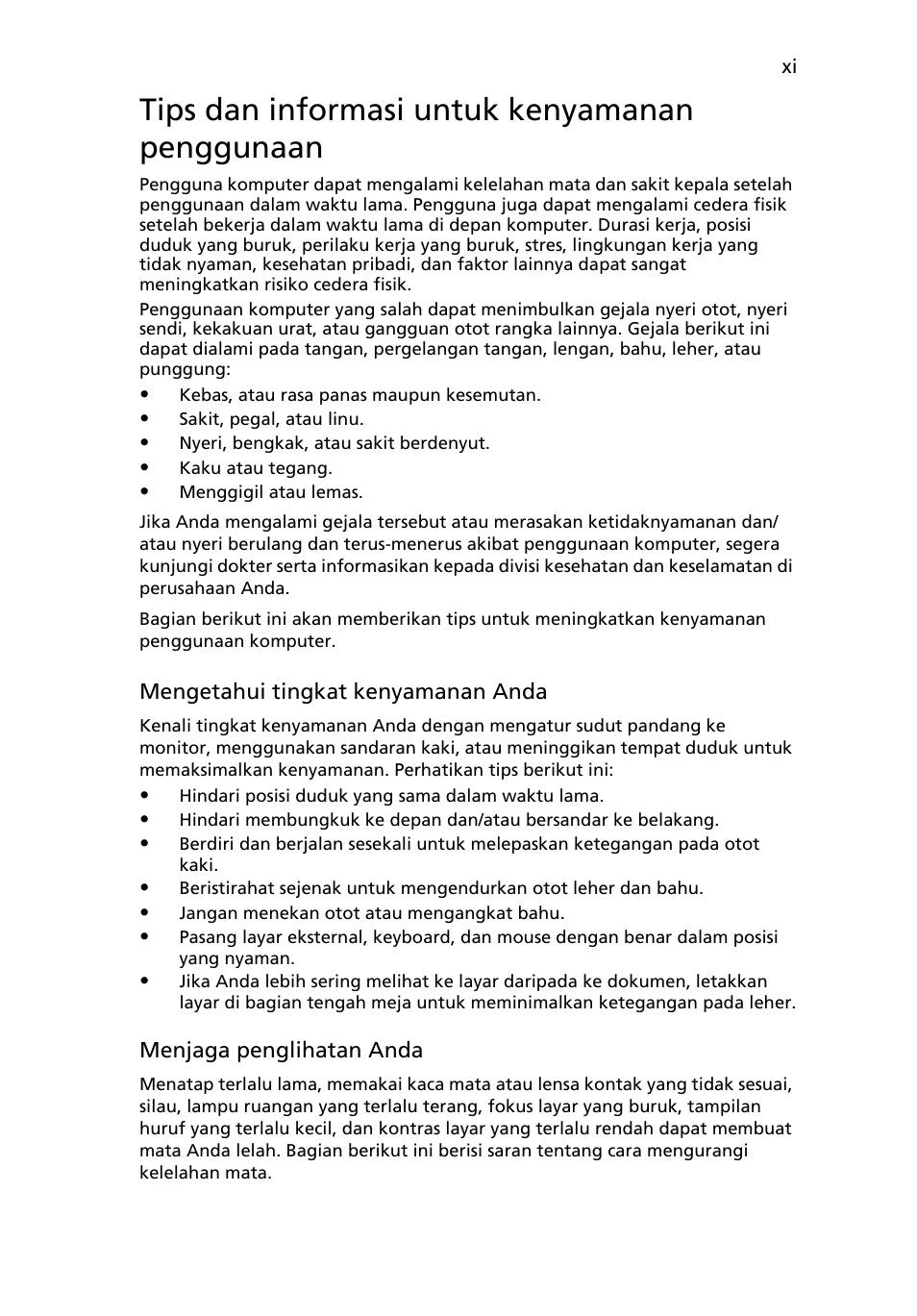 Tips dan informasi untuk kenyamanan penggunaan | Acer TravelMate 4750 User Manual | Page 2145 / 2286