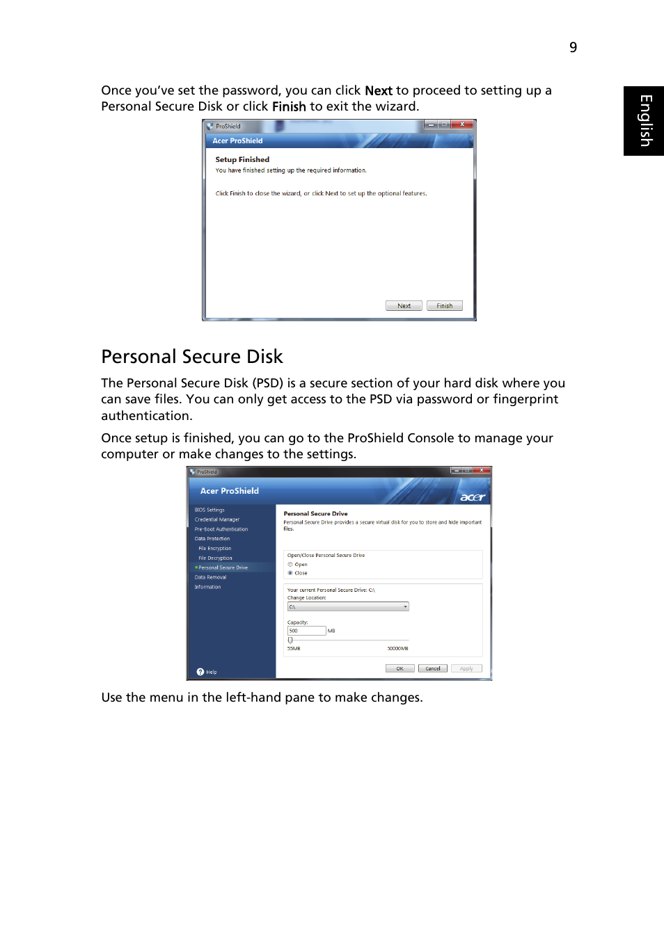 Personal secure disk | Acer TravelMate 4750 User Manual | Page 29 / 2286