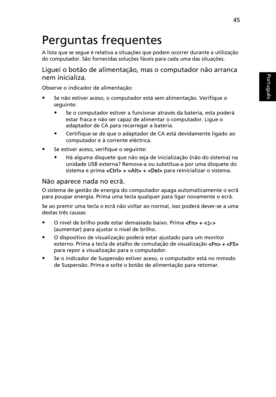 Perguntas frequentes | Acer TravelMate 4750 User Manual | Page 439 / 2286