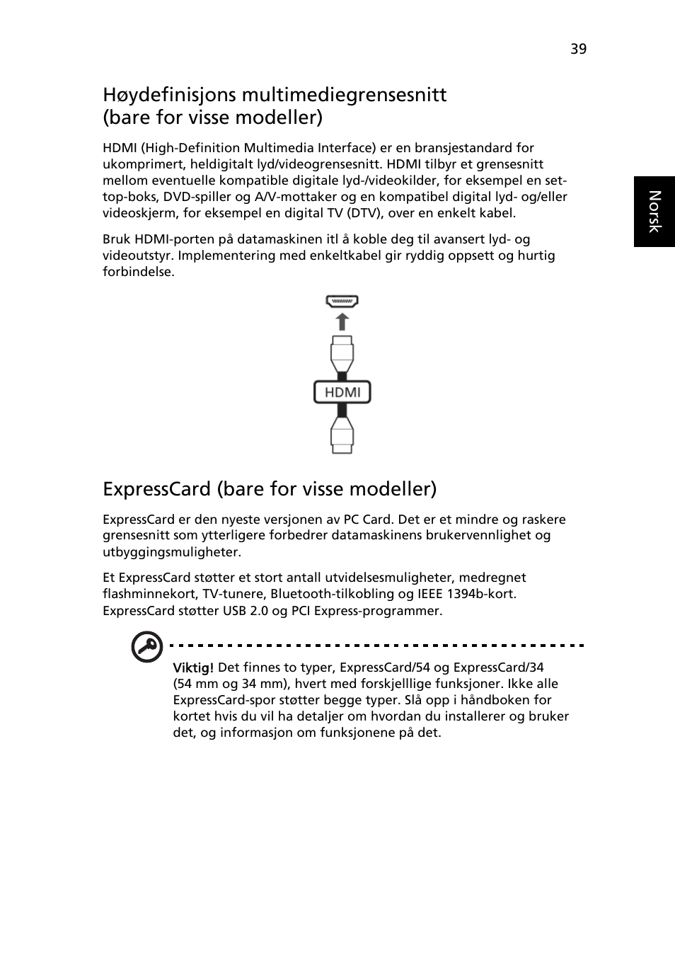 Expresscard (bare for visse modeller) | Acer TravelMate 4750 User Manual | Page 581 / 2286