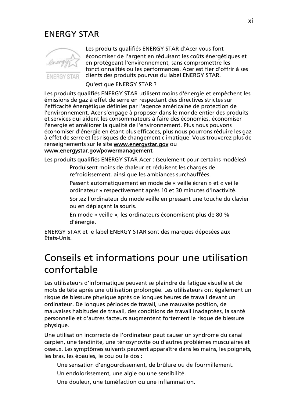 Energy star | Acer TravelMate 4750 User Manual | Page 87 / 2286