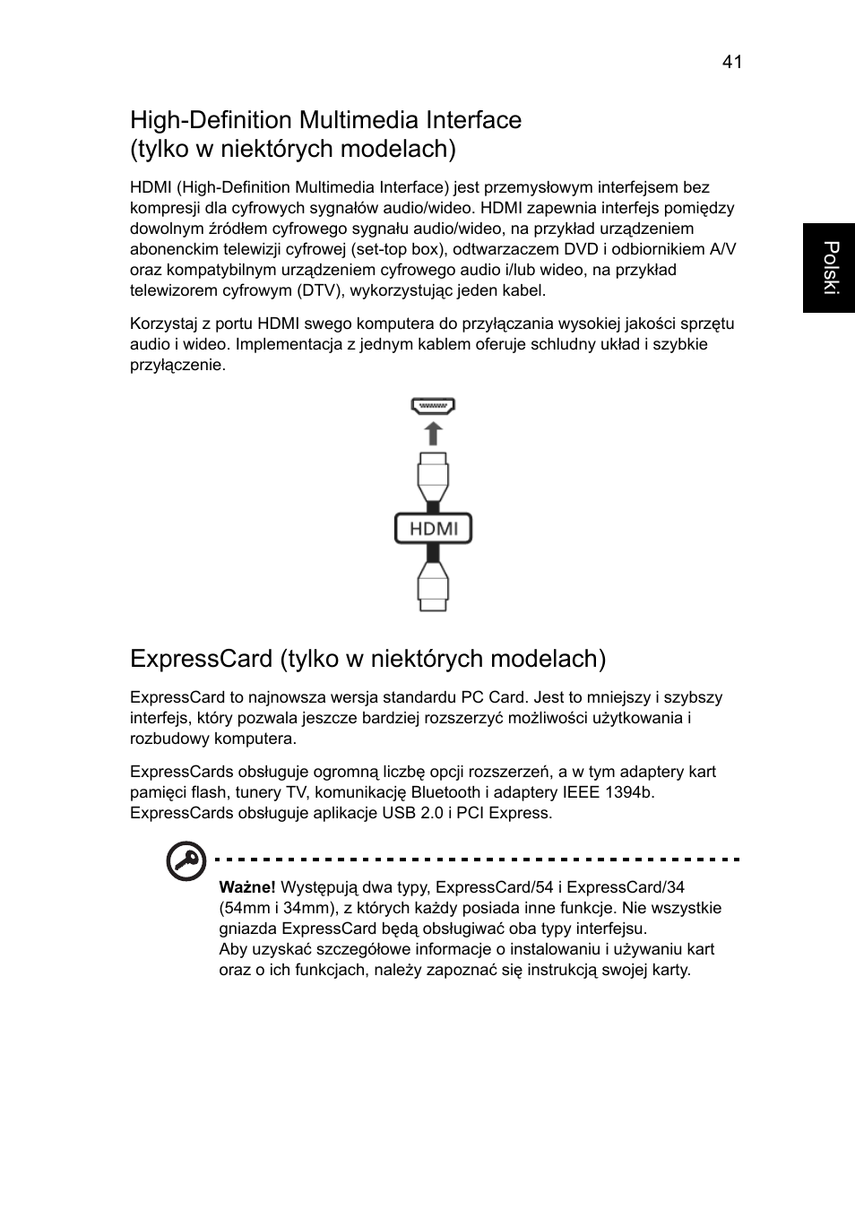 Expresscard (tylko w niektórych modelach) | Acer TravelMate 4750 User Manual | Page 947 / 2286