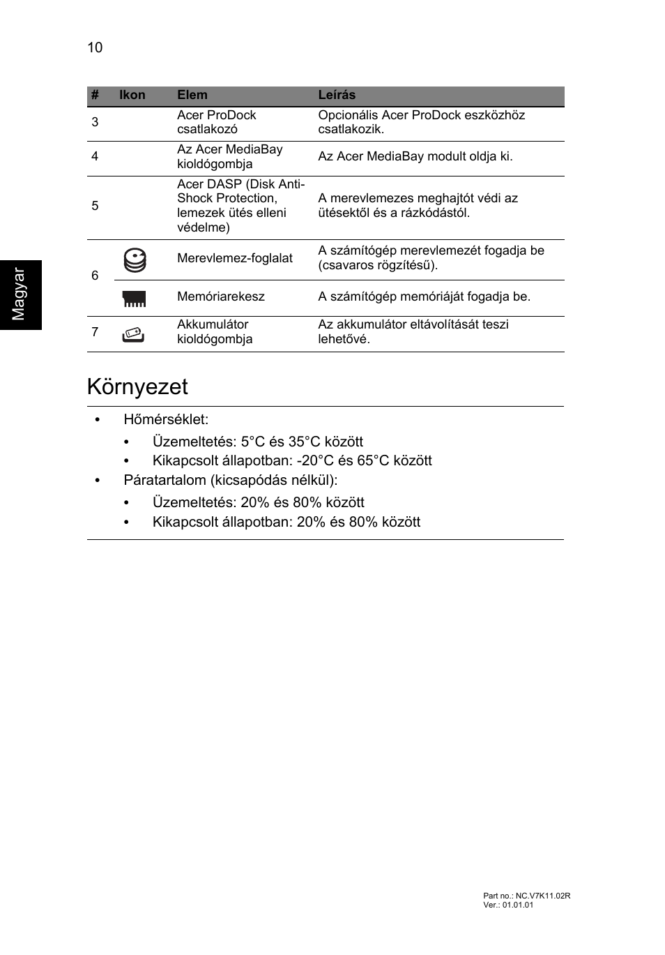 Környezet | Acer TravelMate P643-MG User Manual | Page 158 / 320