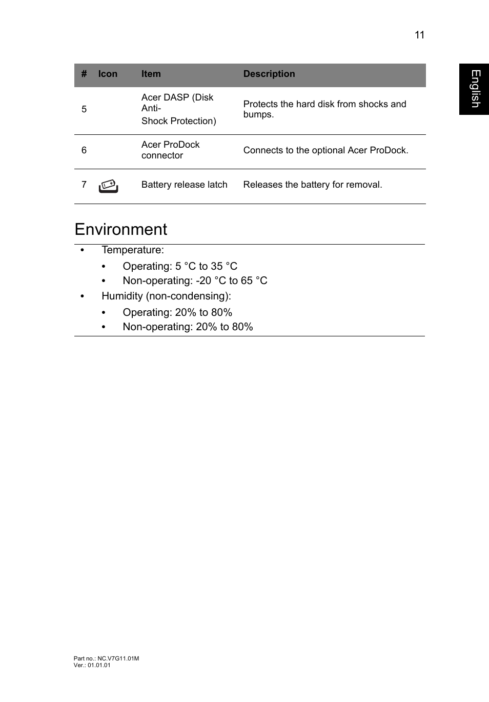 Environment | Acer TravelMate P653-MG User Manual | Page 13 / 365