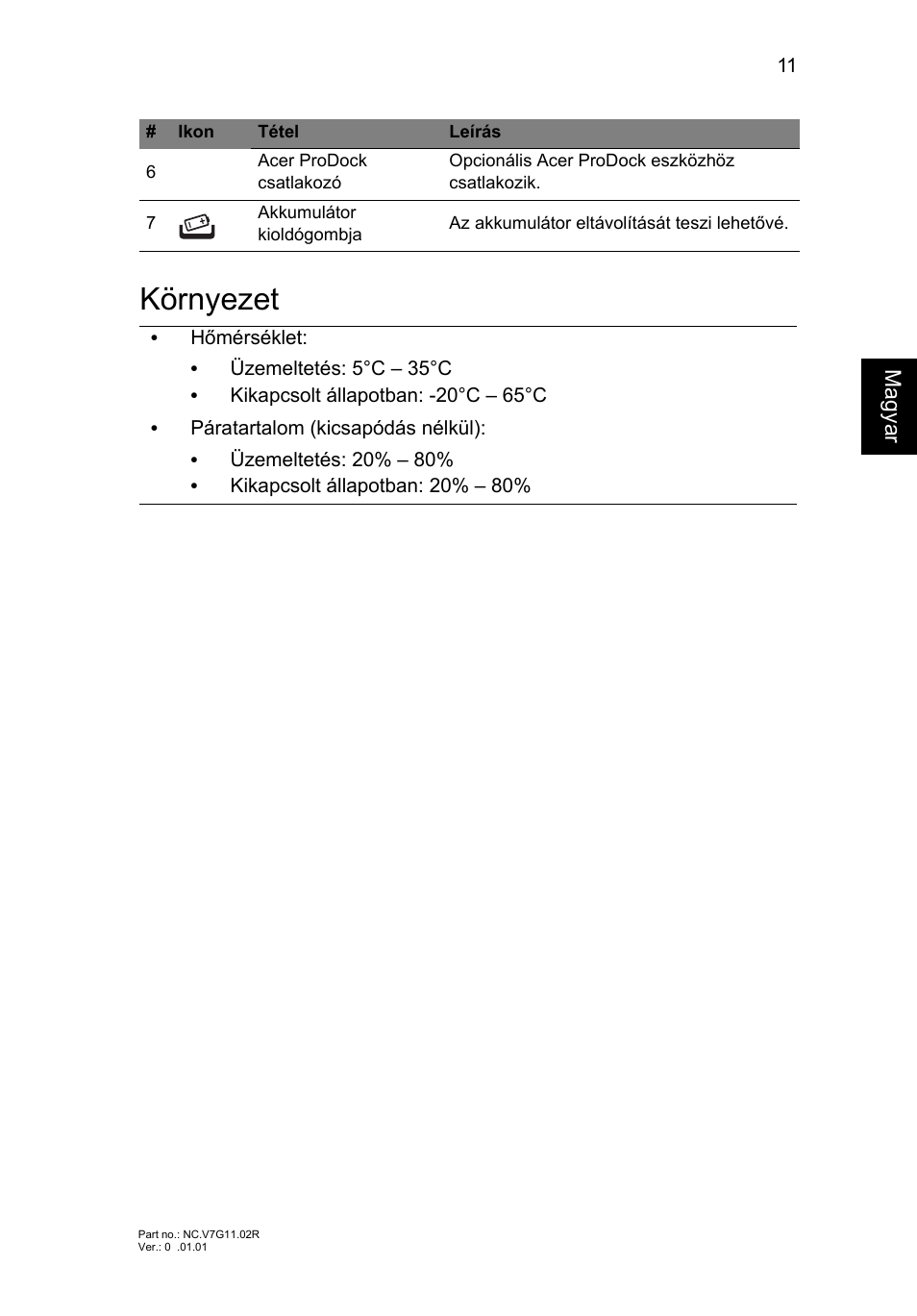 Környezet | Acer TravelMate P653-MG User Manual | Page 173 / 365
