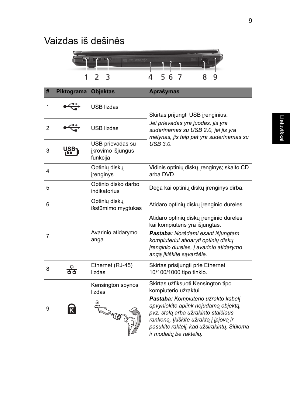 Vaizdas iš dešinės | Acer TravelMate P653-MG User Manual | Page 279 / 365