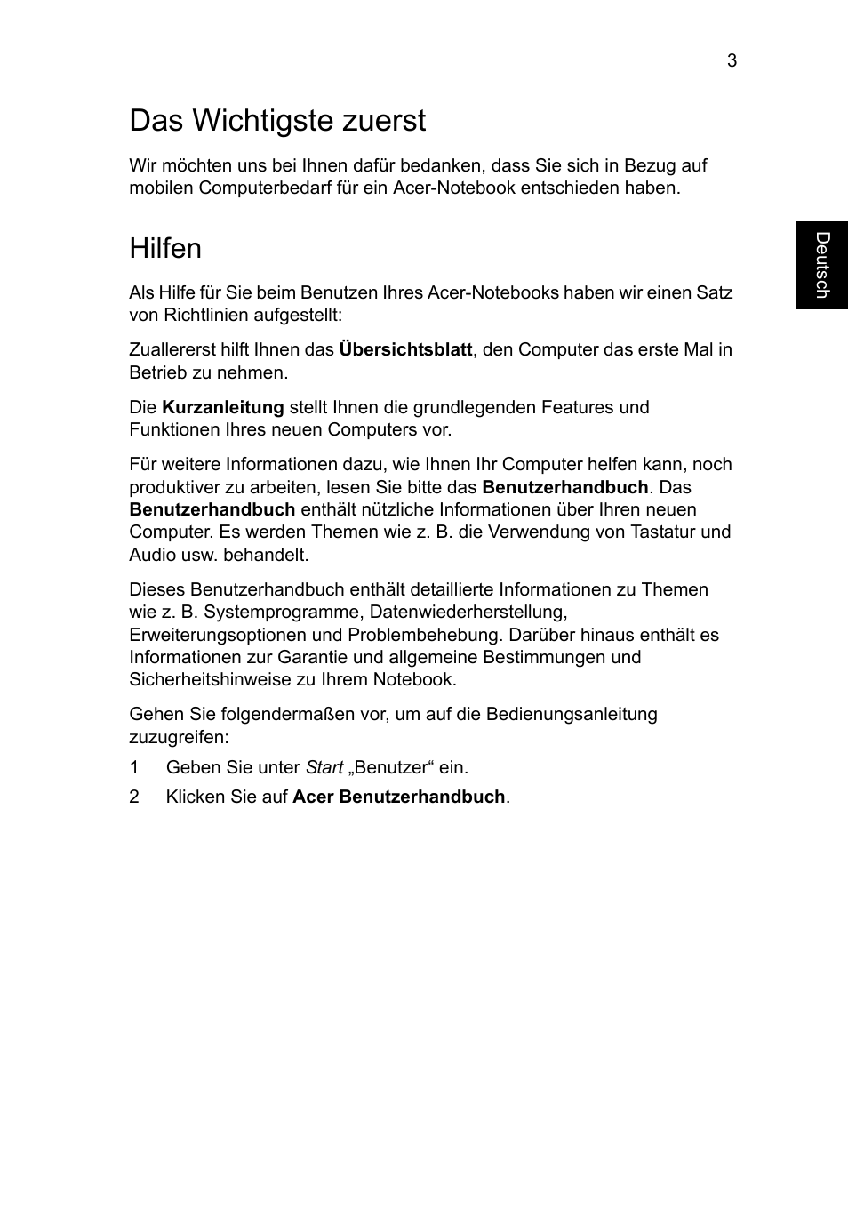 Das wichtigste zuerst, Hilfen | Acer TravelMate P653-MG User Manual | Page 29 / 365