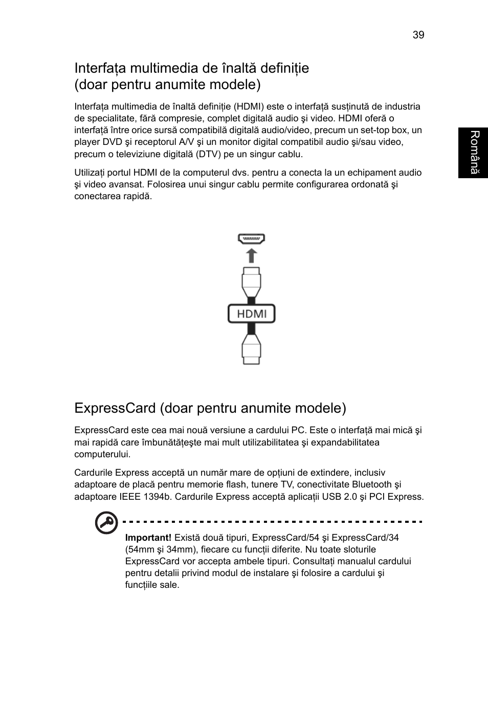 Expresscard (doar pentru anumite modele) | Acer Aspire 4830G User Manual | Page 1431 / 2354