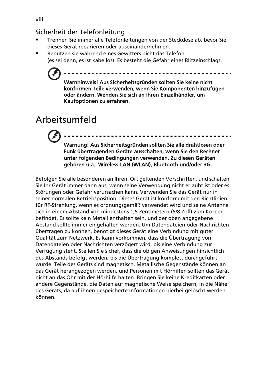 Arbeitsumfeld | Acer Aspire 4830G User Manual | Page 166 / 2354