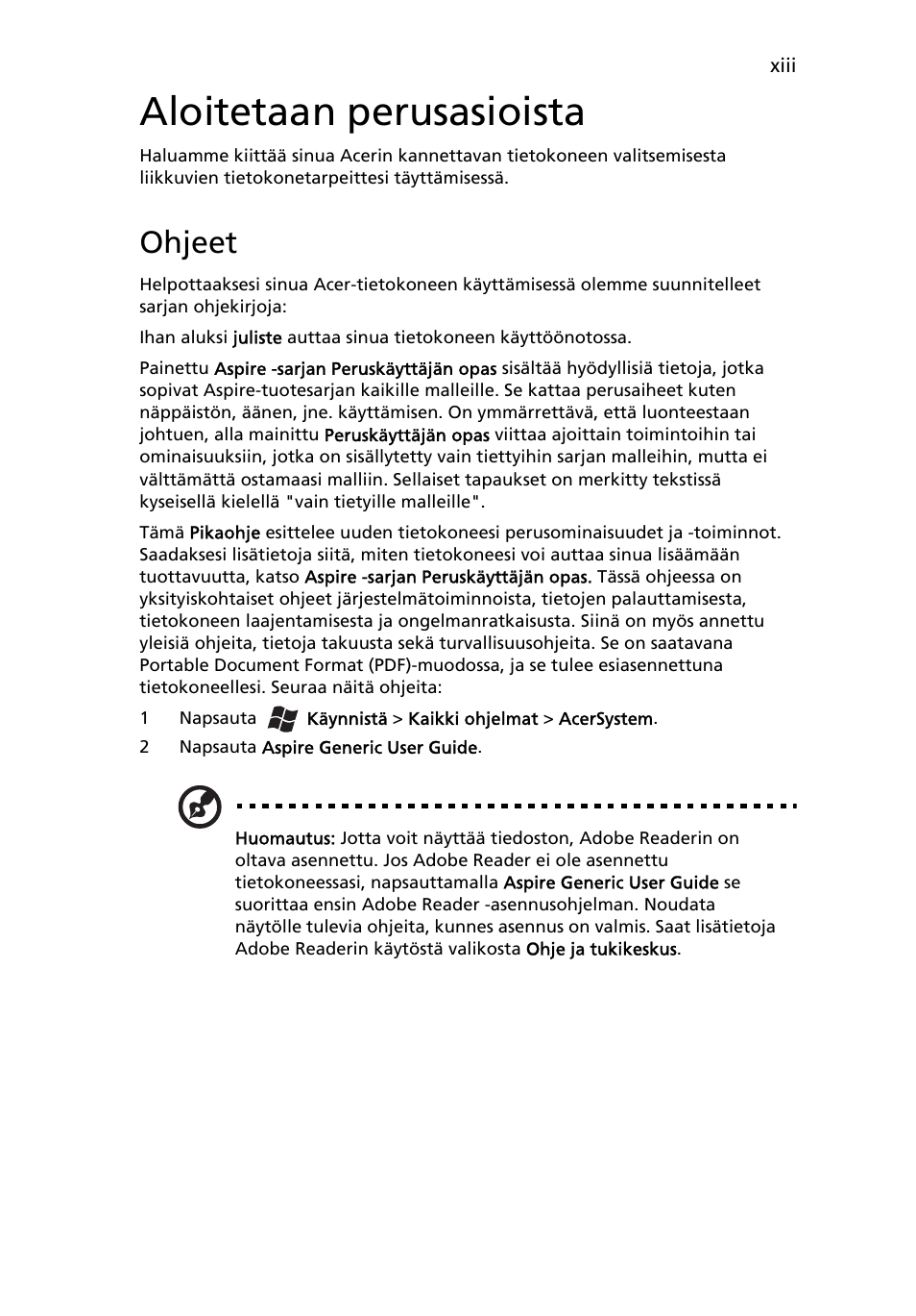 Aloitetaan perusasioista, Ohjeet | Acer Aspire 4830G User Manual | Page 779 / 2354
