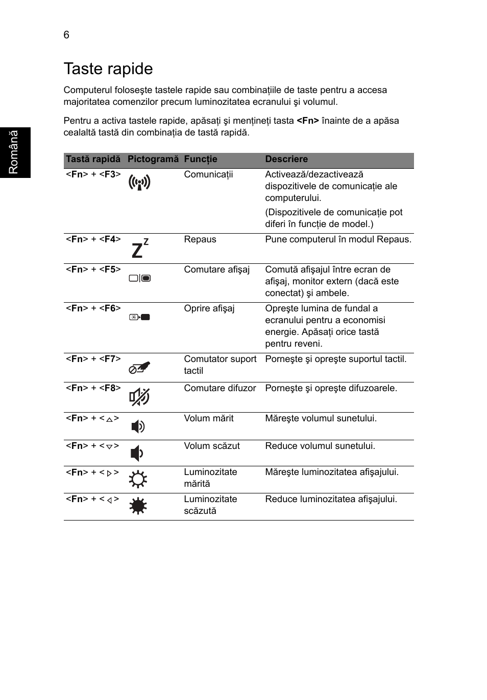 Taste rapide | Acer TravelMate 8372 User Manual | Page 190 / 314