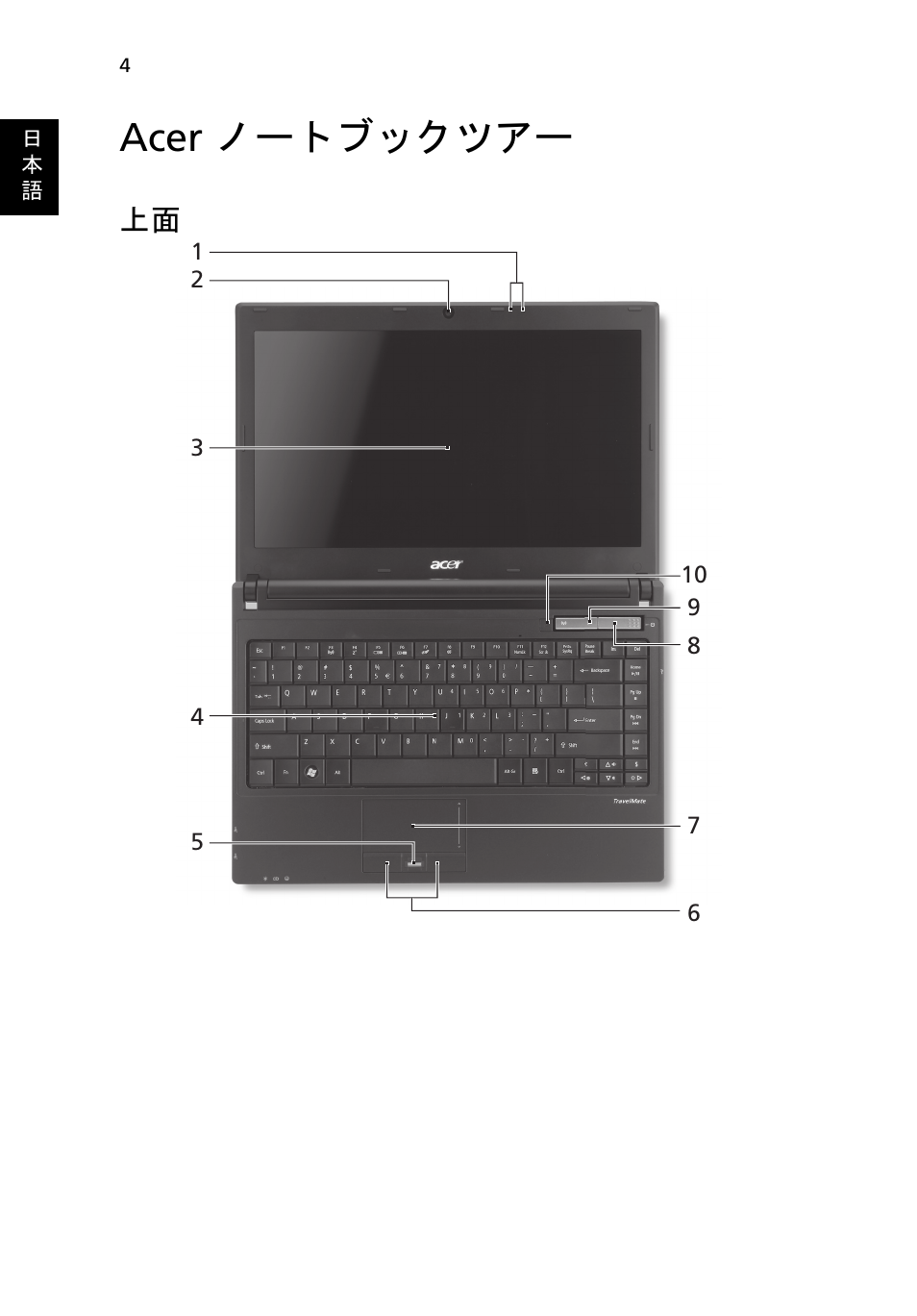 Acer ノートブックツアー | Acer TravelMate 8372 User Manual | Page 258 / 314