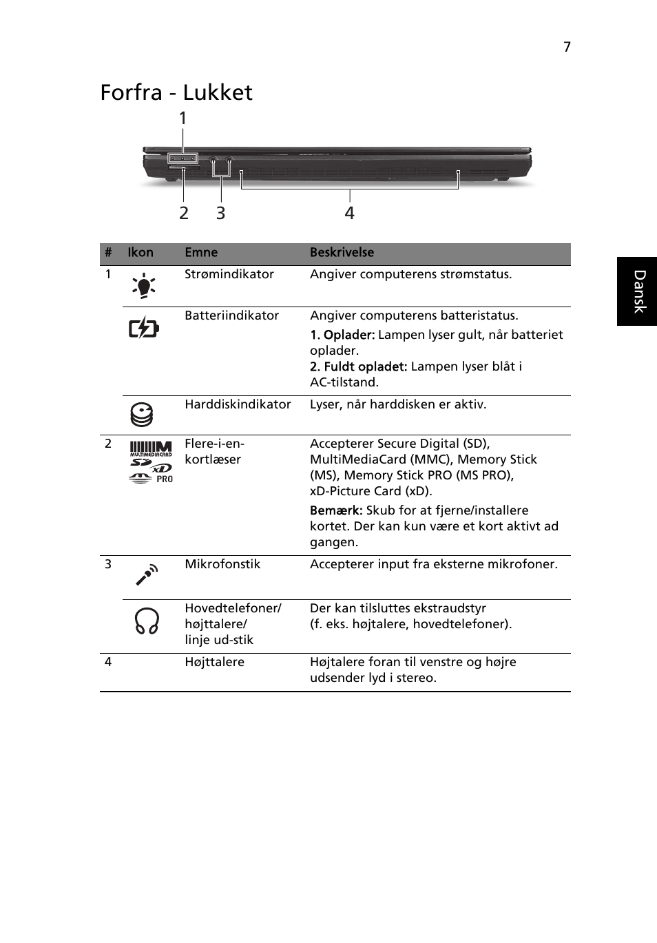 Forfra - lukket | Acer TravelMate 8372 User Manual | Page 91 / 314