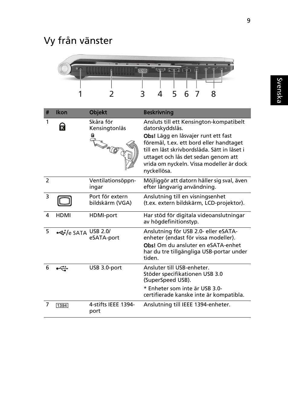 Vy från vänster | Acer Aspire 8950G User Manual | Page 123 / 378