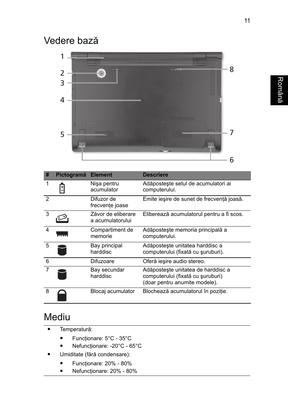 Vedere bază, Mediu, Vedere bază mediu | Acer Aspire 8950G User Manual | Page 233 / 378