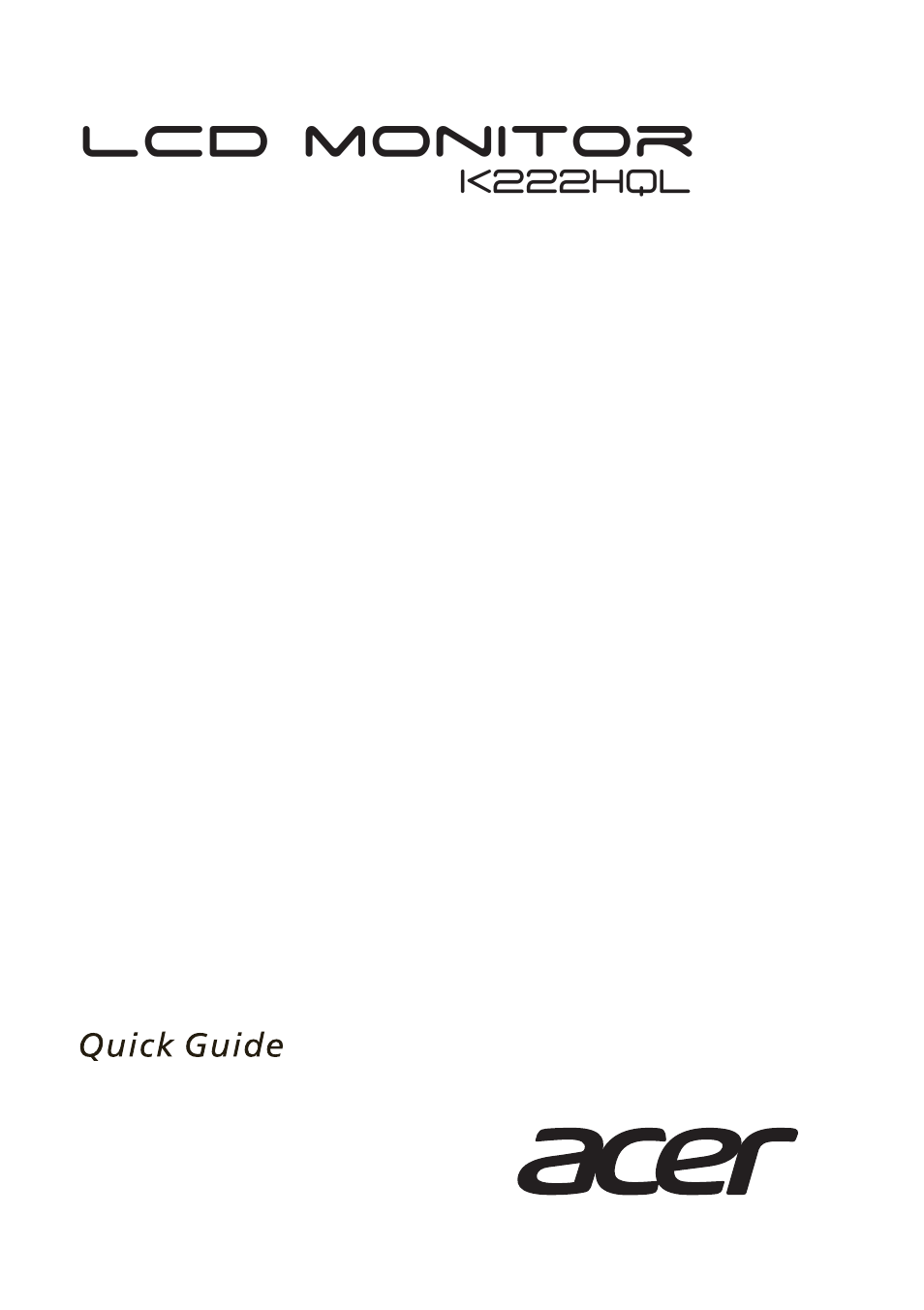 Acer K222HQL User Manual | 32 pages