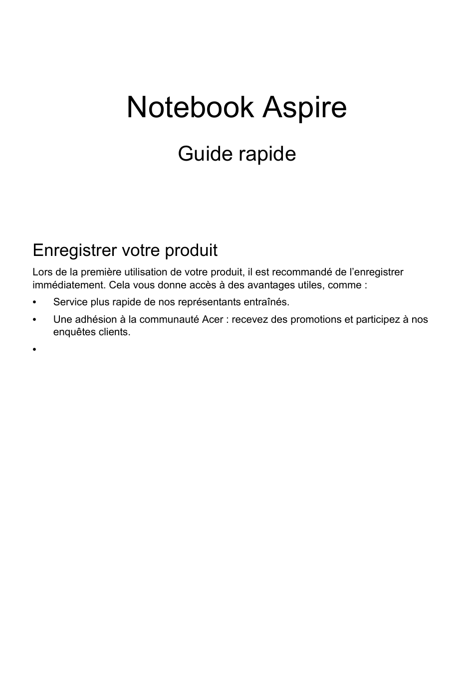 Français, Enregistrer votre produit, Comment s’enregistrer | Obtenir des accessoires acer, Guide rapide | Acer Aspire V5-171 User Manual | Page 13 / 306